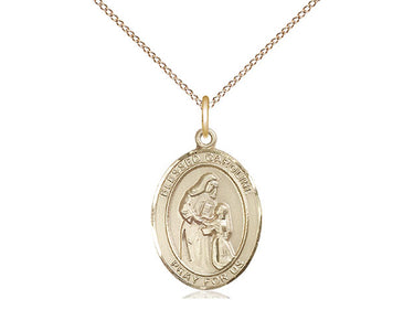 14kt Gold Filled St. Caroline Gerhardinger patron saint medal necklace with 18 inch chain by Bliss Manufacturing