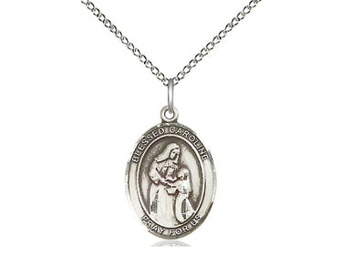 Sterling Silver Blessed Caroline Gerhardinger patron saint medal necklace with 18 inch chain by Bliss
