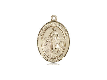 14kt solid gold Blessed Karolina Kozkowna patron saint medal pendant 3/4 inch by Bliss Manufacturing