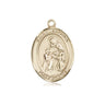 14kt solid gold St. Angela Merici Catholic patron saint medal pendant handcrafted by Bliss Manufacturing