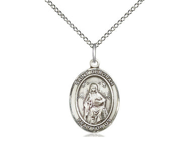 Sterling Silver St. Deborah Patron Saint Medal Necklace 3/4 inch pendant with 18 inch chain by Bliss