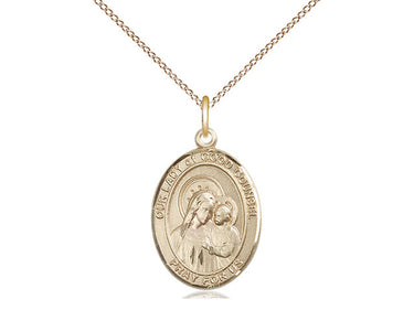 Gold Filled Our Lady of Good Counsel Medal Necklace 3/4 x 1/2 inch with 18 inch Chain by Bliss