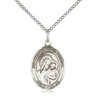 Sterling Silver Our Lady of Good Counsel Medal Necklace 3/4 x 1/2 inch with 18 inch Chain by Bliss