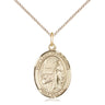 Gold Filled Our Lady of Lourdes Medal Necklace 3/4 inch pendant on 18 inch curb chain by Bliss