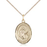 14kt Gold Filled Our Lady of Mercy Medal Necklace 3/4x1/2 inch pendant with 18 inch chain by Bliss Manufacturing