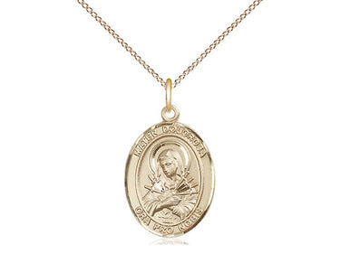 14kt Gold Filled Mater Dolorosa Our Lady of Sorrows Medal Necklace 3/4 x 1/2 with 18 inch Chain by Bliss