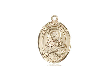 14kt Solid Gold Mater Dolorosa Our Lady of Sorrows Medal Pendant 3/4 x 1/2 by Bliss