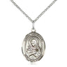 Sterling Silver Mater Dolorosa Our Lady of Sorrows Medal Necklace 3/4 x 1/2 with 18 inch Chain by Bliss