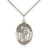 Sterling Silver St. Peter Nolasco Patron Saint Medal Necklace 3/4 x 1/2 inch with 18 inch chain by Bliss
