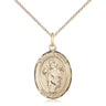14kt Gold Filled St. Aedan of Ferns Patron Saint Medal Necklace - 3/4 x 1/2 inch on 18 inch chain - Bliss USA