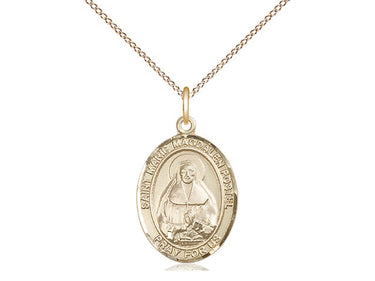 14kt Gold Filled St. Marie Magdalen Postel Patron Saint Medal Necklace 3/4 x 1/2 with 18 inch Chain by Bliss
