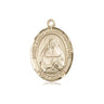 14kt Solid Gold St. Marie Magdalen Postel Patron Saint Medal Pendant 3/4 x 1/2 inch by Bliss Manufacturing