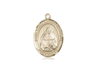 14kt Solid Gold St. Marie Magdalen Postel Patron Saint Medal Pendant 3/4 x 1/2 inch by Bliss Manufacturing