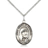 Sterling Silver Blessed Teresa of Calcutta patron saint medal necklace 3/4 inch by 1/2 inch with 18 inch chain by Bliss