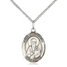 Sterling Silver St. Athanasius Patron Saint Medal Necklace 3/4 x 1/2 inch on 18 inch chain by Bliss