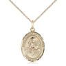 14kt Gold Filled St. Lidwina of Schiedam Patron Saint Medal Necklace 3/4 x 1/2 inch with 18 inch Chain by Bliss