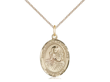 14kt Gold Filled St. Lidwina of Schiedam Patron Saint Medal Necklace 3/4 x 1/2 inch with 18 inch Chain by Bliss