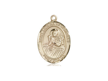 14kt solid gold St. Lidwina of Schiedam patron saint medal pendant 3/4 x 1/2 inch handcrafted by Bliss USA