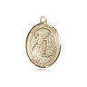 14kt Solid Gold St. Fiacre Patron Saint Medal Pendant 3/4 inch by 1/2 inch handcrafted by Bliss Manufacturing USA
