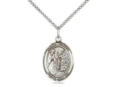 Sterling Silver St. Fiacre patron saint medal necklace with 18 inch chain, handcrafted by Bliss