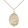 14kt Gold Filled Our Lady of Prompt Succor pendant necklace, 3/4x1/2 inch medal on 18 inch curb chain, handmade by Bliss Manufacturing USA