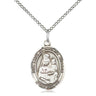 Sterling silver Our Lady of Prompt Succor pendant necklace, 3/4x1/2 inch medal on 18 inch curb chain, handmade by Bliss Manufacturing USA