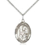 Sterling Silver St. Joseph of Arimathea patron saint medal necklace 3/4 inch by 1/2 inch with 18 inch chain made by Bliss