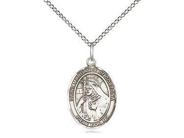 Sterling Silver St. Margaret of Cortona Patron Saint Medal Necklace 3/4 x 1/2 inch with 18 inch chain by Bliss