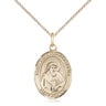 14kt Gold Filled St. Bede the Venerable Medal Necklace 3/4 x 1/2 inches 18 inch Chain Bliss USA