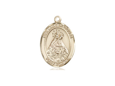 14kt solid gold Our Lady of Olives Catholic medal pendant, handcrafted by Bliss Manufacturing