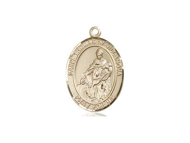 14kt Solid Gold St. Thomas of Villanova patron saint medal pendant 3/4 inch by 1/2 inch by Bliss