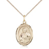 14kt Gold Filled St. Pius X patron saint medal necklace with 18 inch chain, handcrafted by Bliss Manufacturing