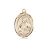 14kt Solid Gold St. Pius X Patron Saint Medal Pendant 3/4 inch by 1/2 inch handcrafted by Bliss Manufacturing