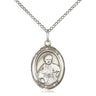 Sterling Silver St. Pius X patron saint medal necklace with 18 inch chain, handcrafted by Bliss Manufacturing