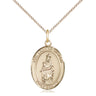 14kt Gold Filled Our Lady of Victory Medal Necklace 3/4x1/2 inch pendant 18 inch chain Bliss USA