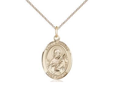 Gold Filled St. Meinrad of Einsideln Catholic patron saint medal necklace 3/4 x 1/2 inch with 18 inch chain by Bliss