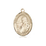 14kt Solid Gold St. Finnian of Clonard Patron Saint Medal Pendant 3/4 inch by 1/2 inch handcrafted by Bliss USA