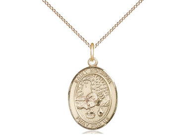 Gold Filled St. Rosalia Patron Saint Medal Necklace 3/4 x 1/2 inch on 18 inch chain by Bliss Manufacturing