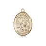 14kt Solid Gold St. Rosalia Patron Saint Medal Pendant 3/4 x 1/2 inch by Bliss Manufacturing