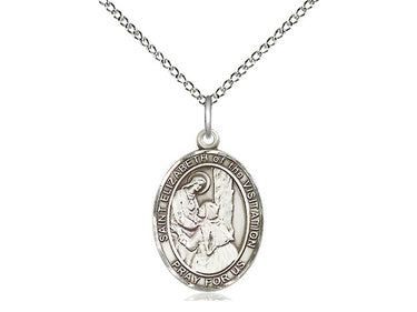 Sterling Silver St. Elizabeth of the Visitation Patron Saint Medal Necklace 3/4 x 1/2 inch on 18 inch Chain by Bliss
