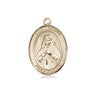 14kt Solid Gold St. Olivia patron saint medal pendant 3/4 x 1/2 inches handcrafted by Bliss Manufacturing