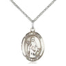 Sterling Silver St. Amelia Patron Saint Medal Necklace 3/4 x 1/2 inch on 18 inch chain by Bliss