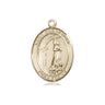 14kt solid gold St. Zoe of Rome medal pendant, 3/4 x 1/2 inch, handcrafted in USA by Bliss Manufacturing