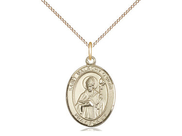 Gold Filled St. Malachy O'More Catholic patron saint medal necklace 3/4 x 1/2 inch with 18 inch chain by Bliss