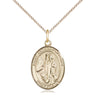 Gold Filled St. Anthony of Egypt patron saint medal necklace, 3/4 x 1/2 inch medium pendant with 18 inch chain, handcrafted by Bliss Manufacturing