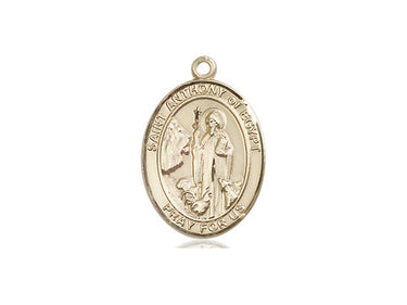 14kt solid gold St. Anthony of Egypt medium patron saint medal pendant by Bliss Manufacturing