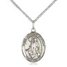 Sterling Silver St. Anthony of Egypt patron saint medal necklace, 3/4 x 1/2 inch medium pendant with 18 inch chain, handcrafted by Bliss Manufacturing