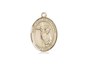 14kt Solid Gold St. Paul of the Cross Patron Saint Medal Pendant 3/4 x 1/2 inch Handcrafted by Bliss