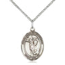 Sterling silver St. Paul of the Cross patron saint medal necklace, 3/4 x 1/2 inch with 18 inch chain, handcrafted by Bliss Manufacturing USA