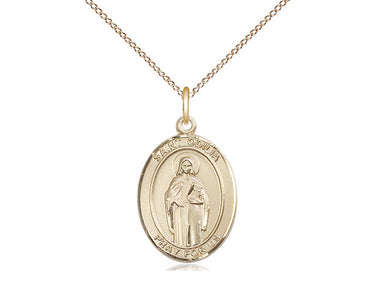 14kt Gold Filled St. Odilia patron saint medal necklace 3/4 x 1/2 inches with 18 inch chain by Bliss